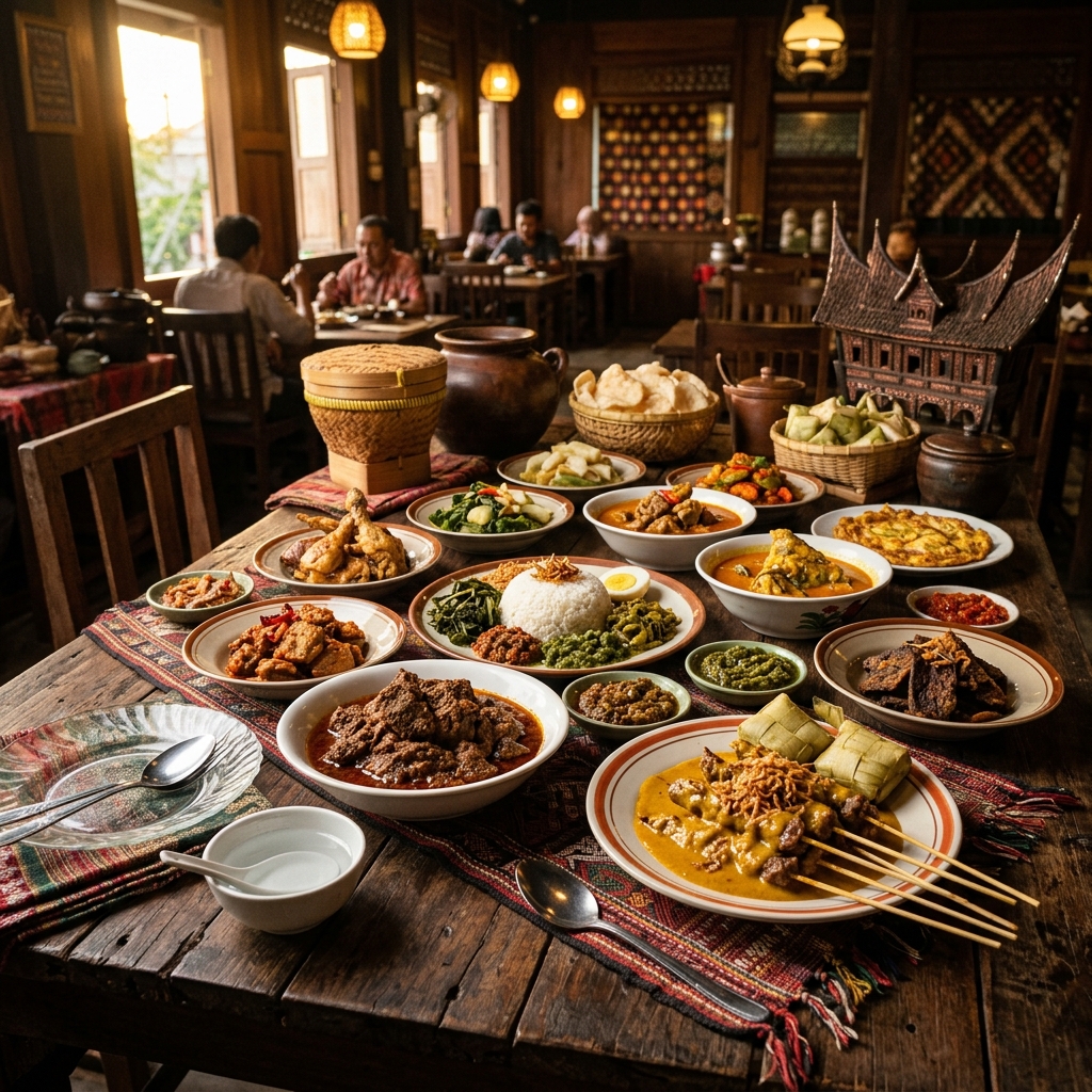 Aneka masakan Padang khas Minangkabau